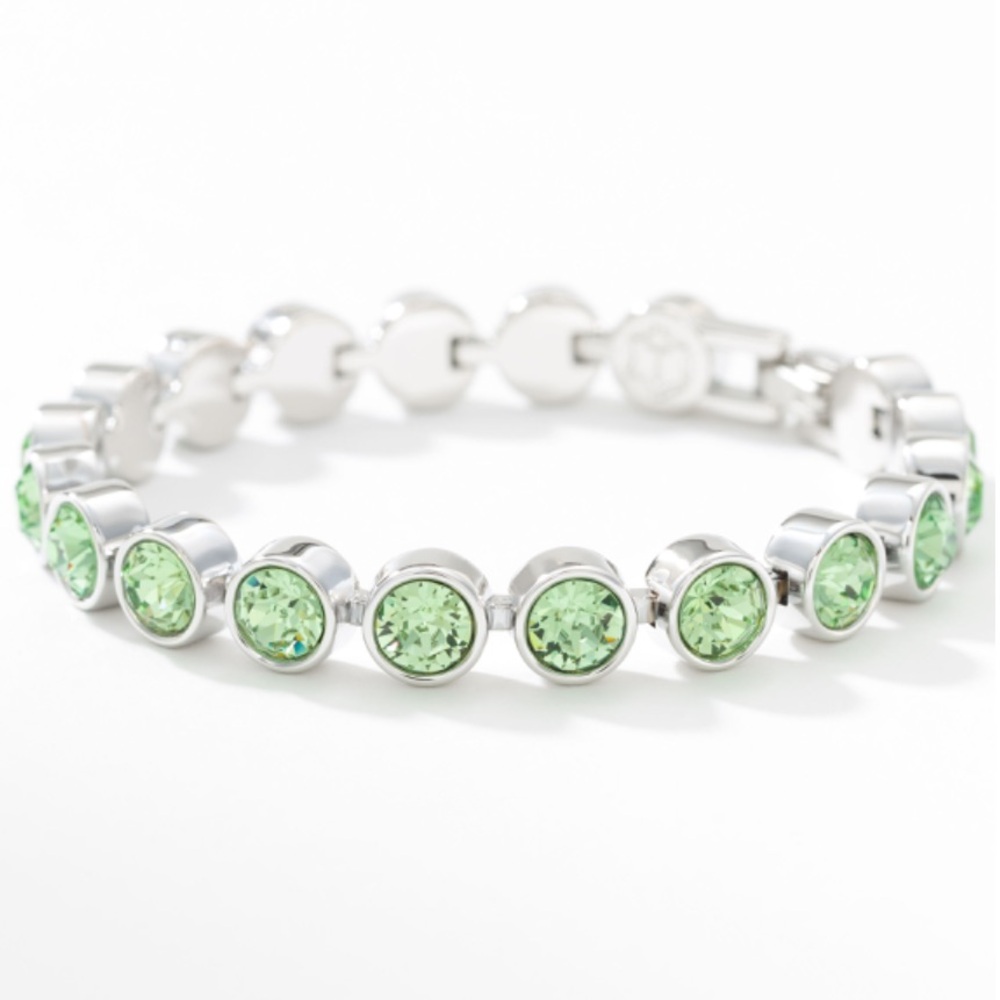 Peridot crystal tennis bracelet